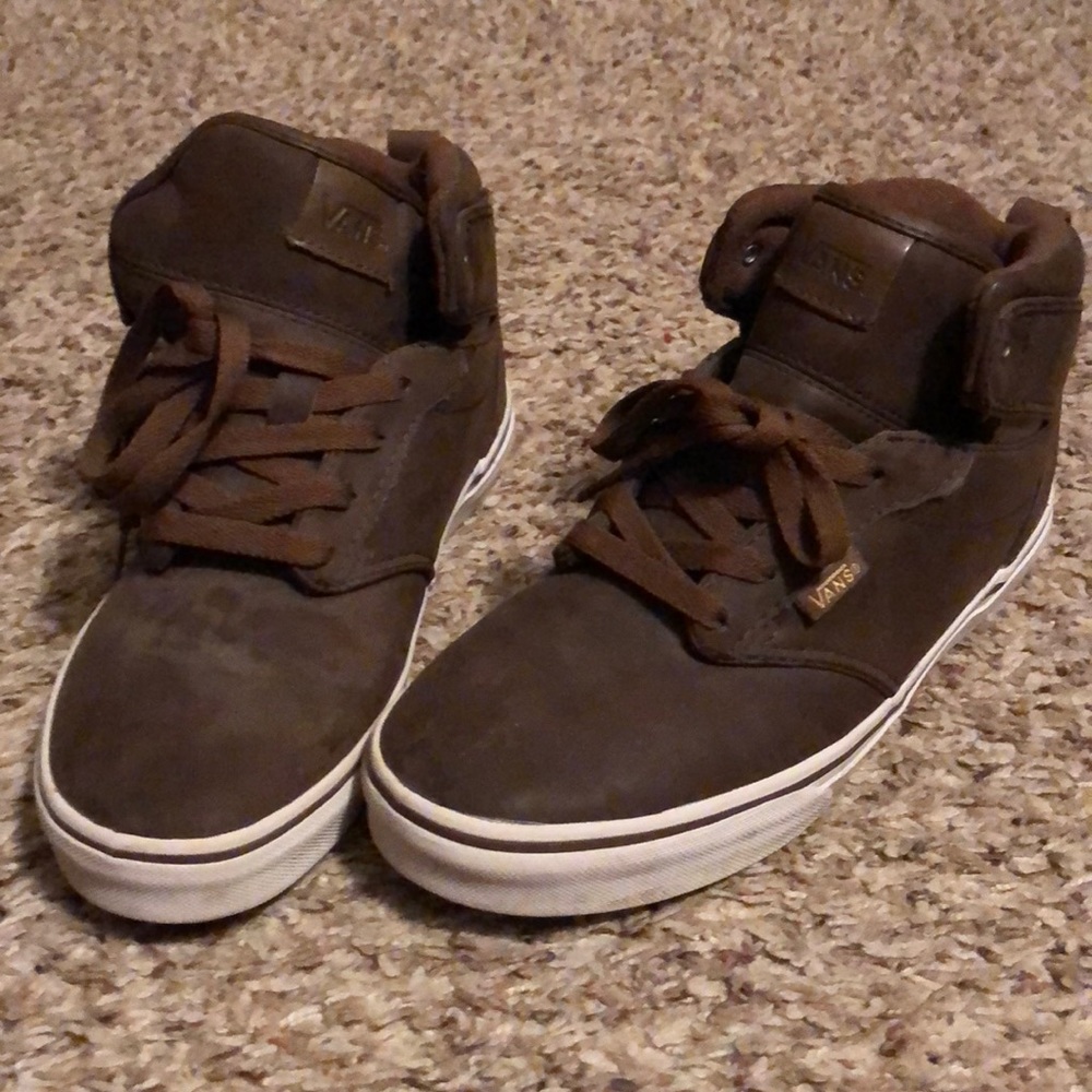 Vans high top sneaker brown leather